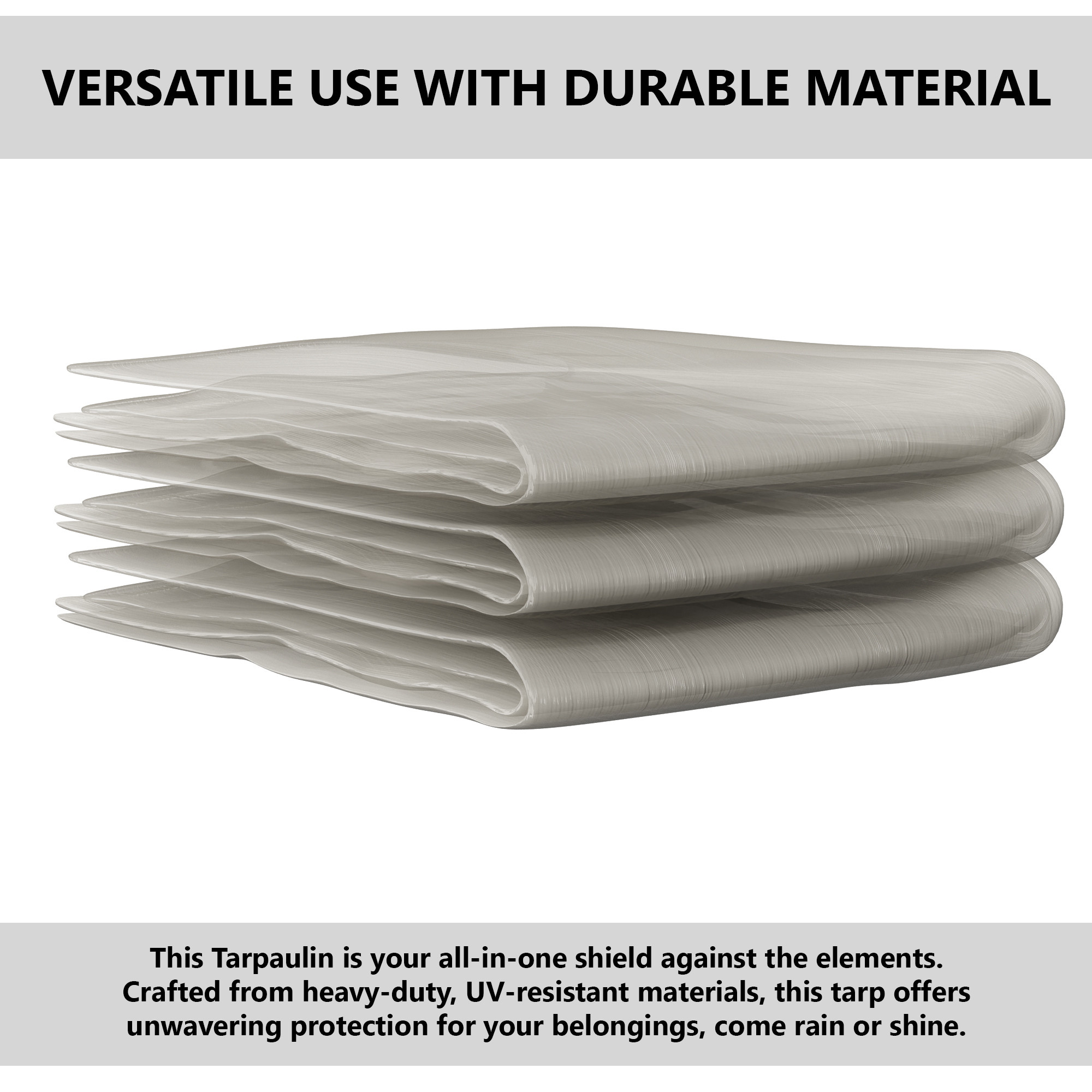 Kuber Industries Tirpal   Waterproof Tarpaulin Sheet  Eco-Friendly Tent Tirpal  120 GSM Tadpatri  Tharpai  Thadika  Thappi  Tarp  Lightweight Premium Tirpal  White