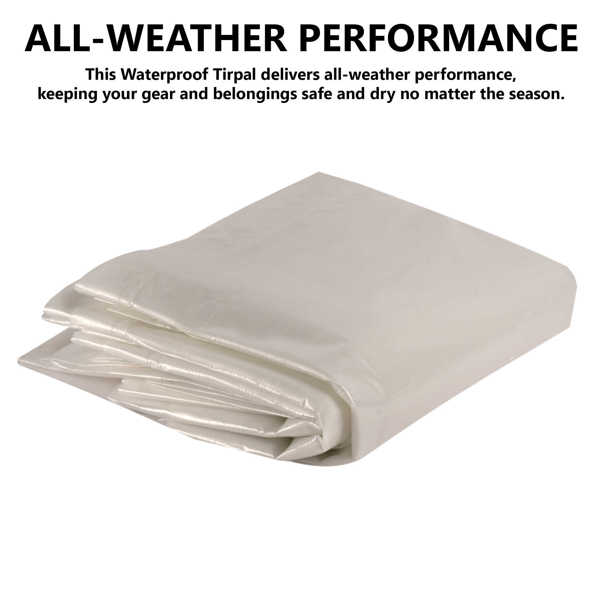 Kuber Industries Tirpal   Waterproof Tarpaulin Sheet  Eco-Friendly Tent Tirpal  120 GSM Tadpatri  Tharpai  Thadika  Thappi  Tarp  Lightweight Premium Tirpal  White