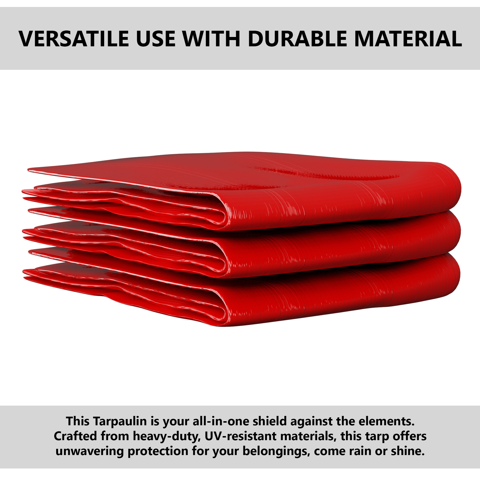 Kuber Industries Tirpal   Waterproof Tarpaulin Sheet  Eco-Friendly Tent Tirpal  120 GSM Tadpatri  Tharpai  Thadika  Thappi  Tarp  Lightweight Premium Tirpal  Red