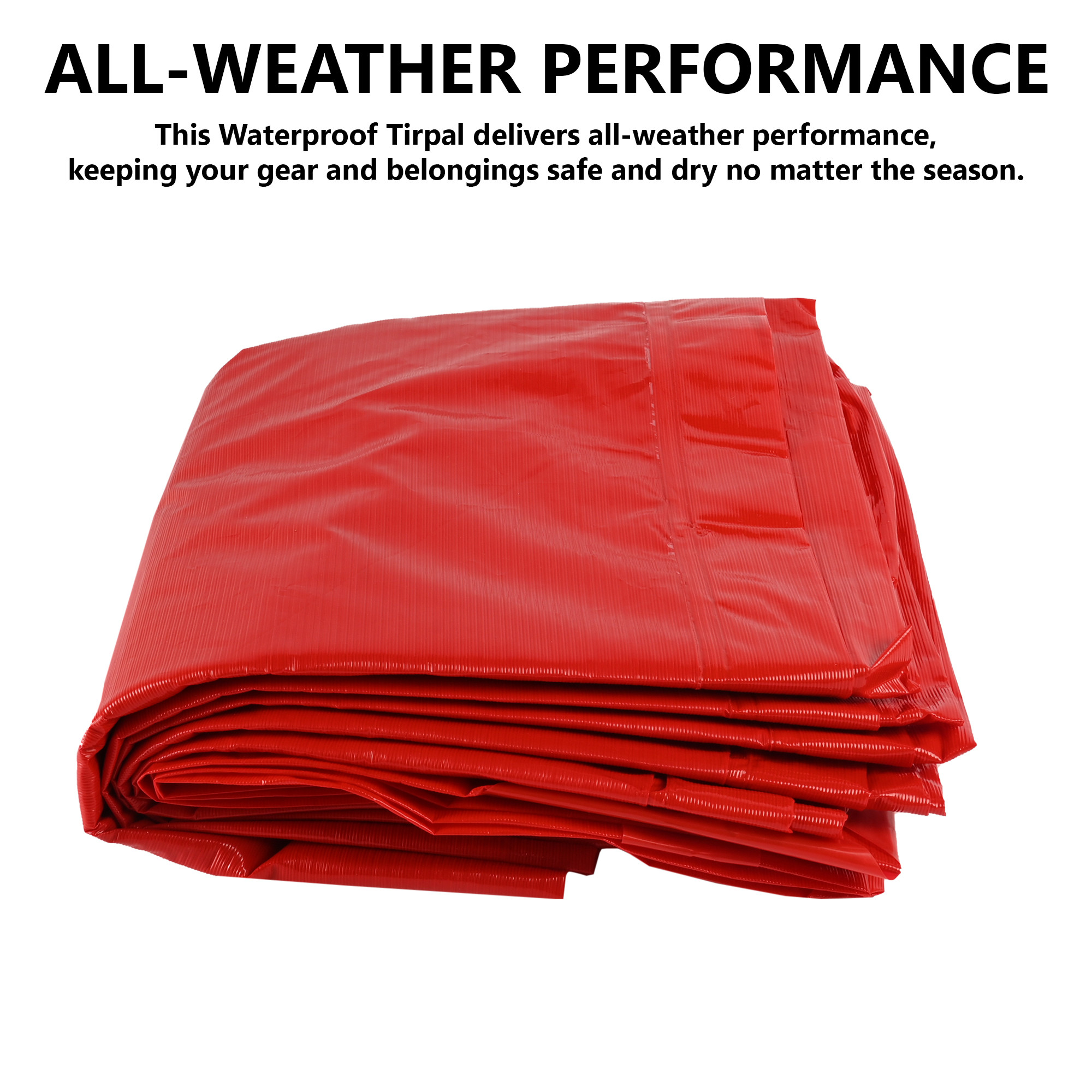 Kuber Industries Tirpal   Waterproof Tarpaulin Sheet  Eco-Friendly Tent Tirpal  120 GSM Tadpatri  Tharpai  Thadika  Thappi  Tarp  Lightweight Premium Tirpal  Red