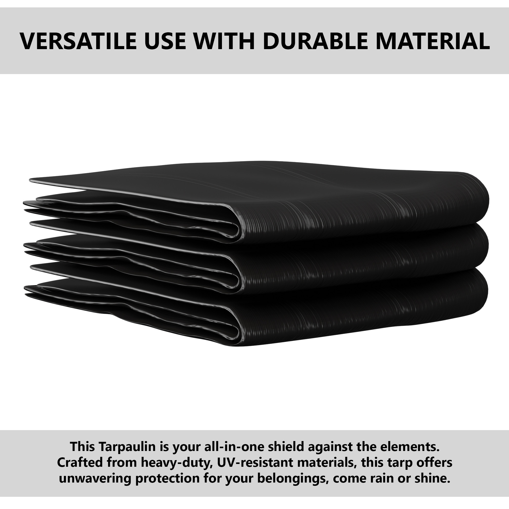Kuber Industries Tirpal   Waterproof Tarpaulin Sheet  Eco-Friendly Tent Tirpal  120 GSM Tadpatri  Tharpai  Thadika  Thappi  Tarp  Lightweight Premium Tirpal  Black