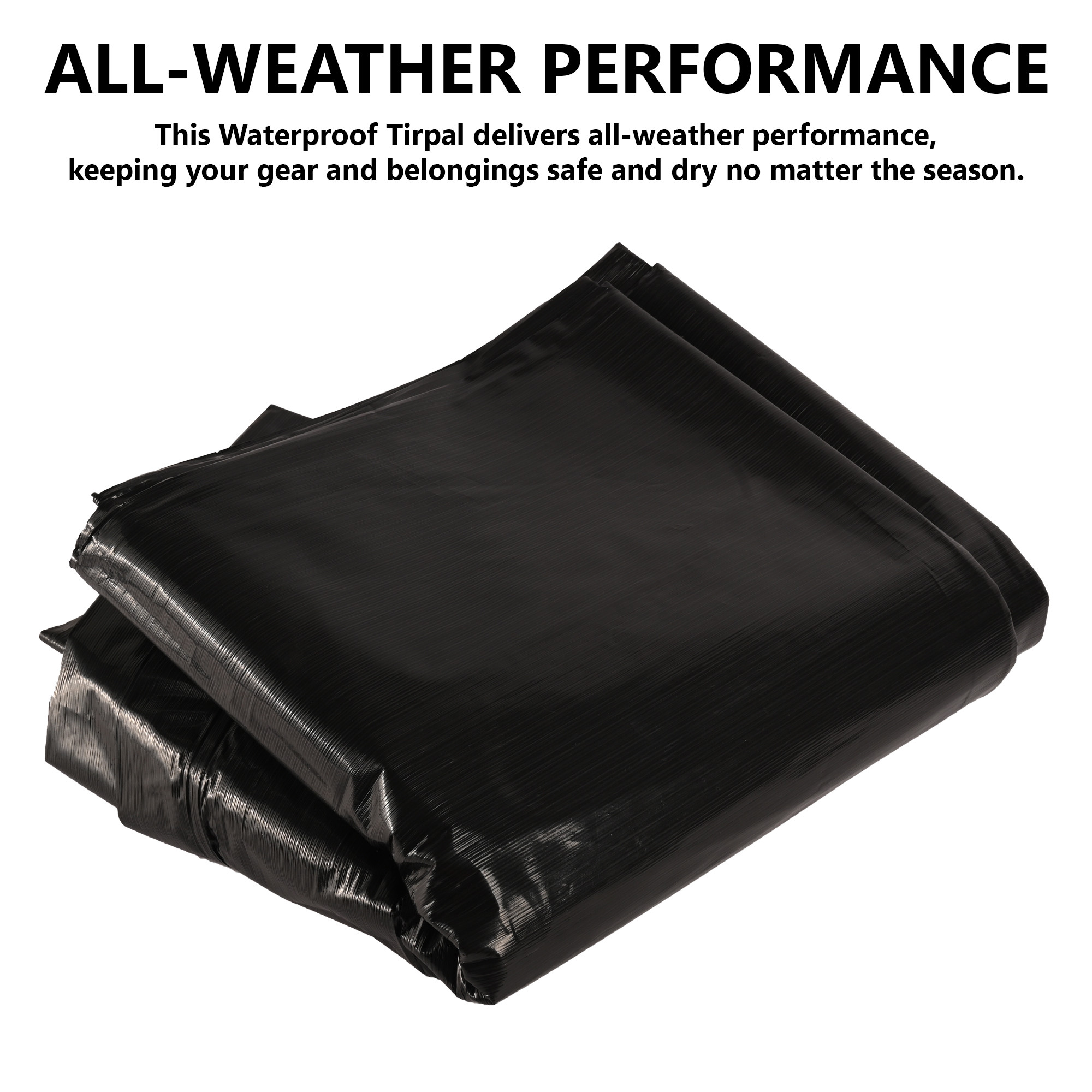 Kuber Industries Tirpal   Waterproof Tarpaulin Sheet  Eco-Friendly Tent Tirpal  120 GSM Tadpatri  Tharpai  Thadika  Thappi  Tarp  Lightweight Premium Tirpal  Black