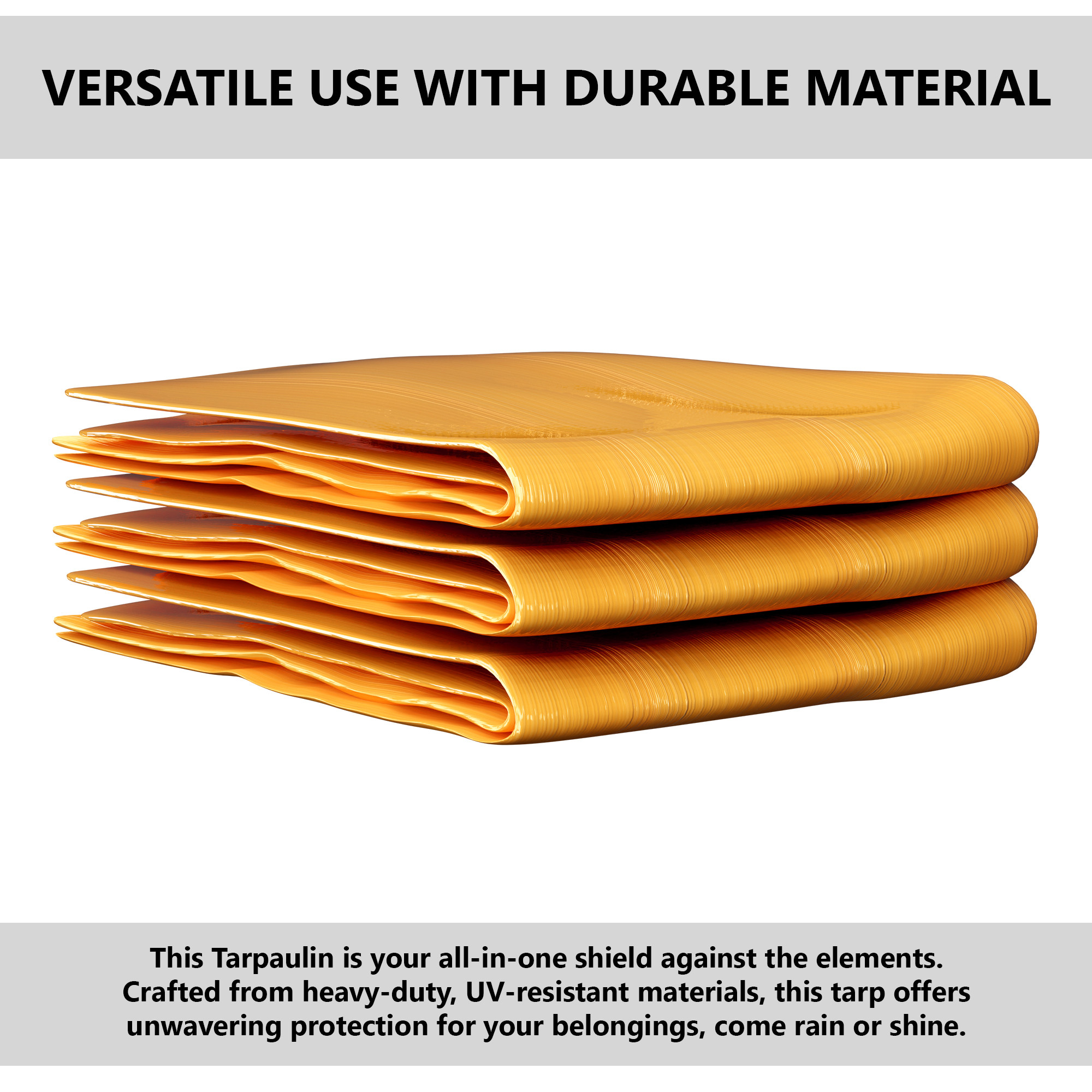 Kuber Industries Tirpal   Waterproof Tarpaulin Sheet  Eco-Friendly Tent Tirpal  120 GSM Tadpatri  Tharpai  Thadika  Thappi  Tarp  Lightweight Premium Tirpal  Yellow