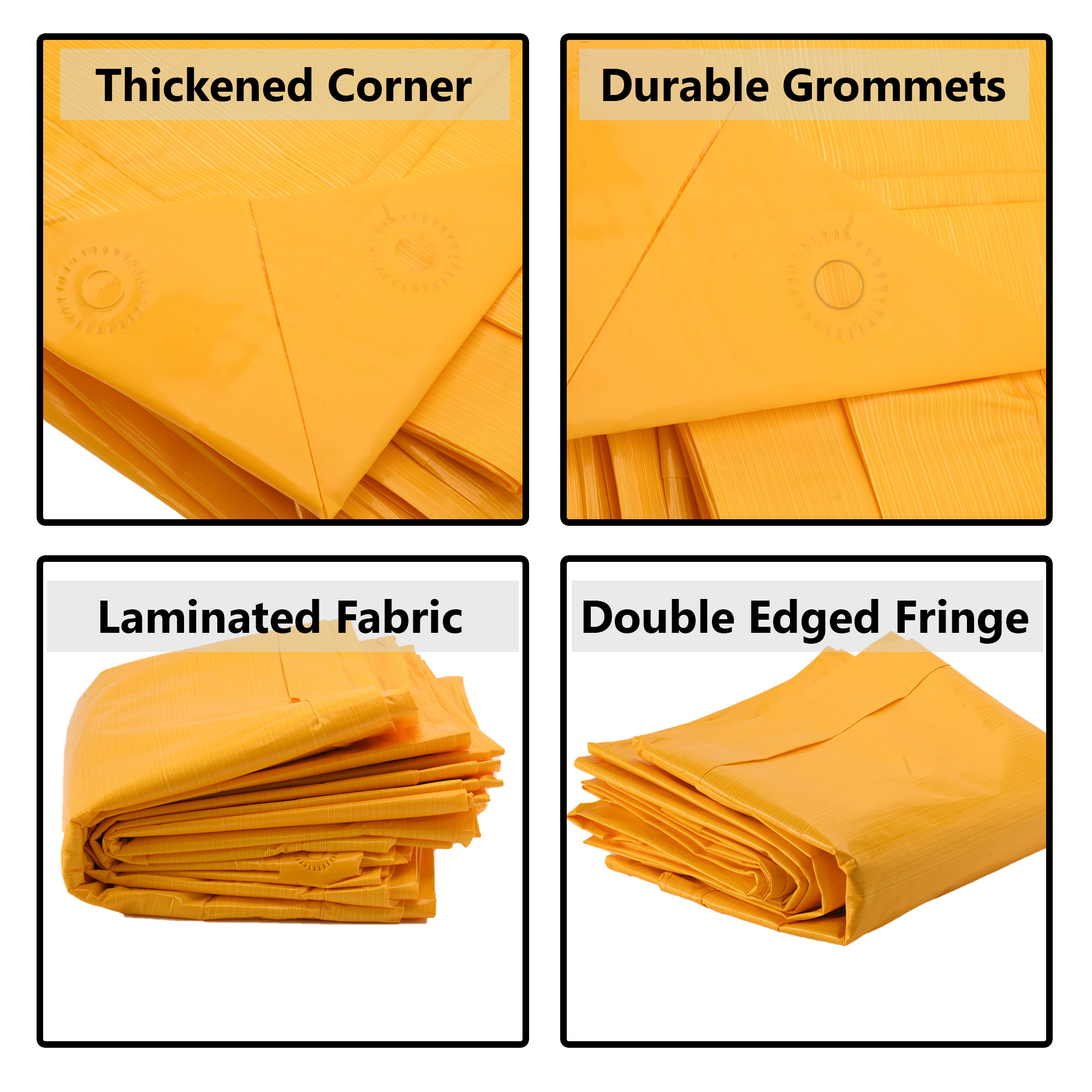 Kuber Industries Tirpal   Waterproof Tarpaulin Sheet  Eco-Friendly Tent Tirpal  120 GSM Tadpatri  Tharpai  Thadika  Thappi  Tarp  Lightweight Premium Tirpal  Yellow