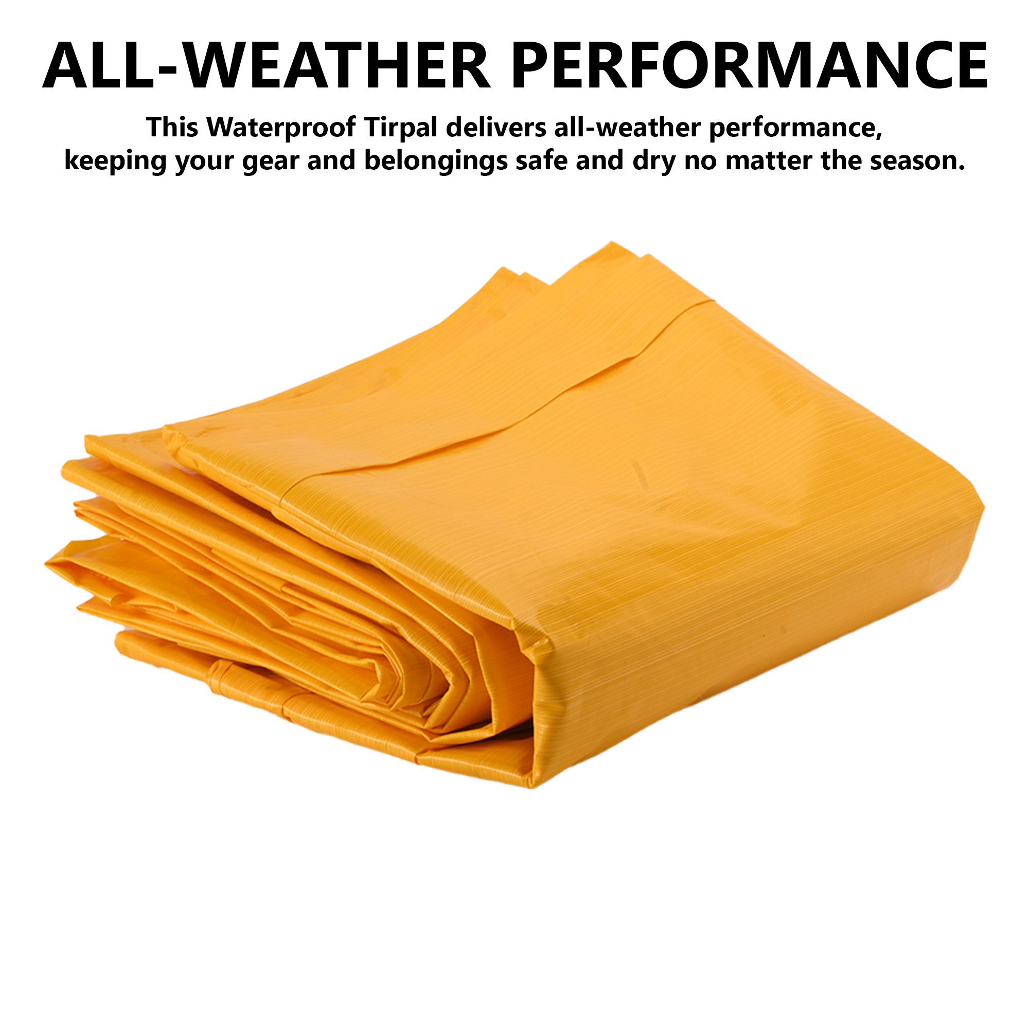 Kuber Industries Tirpal   Waterproof Tarpaulin Sheet  Eco-Friendly Tent Tirpal  120 GSM Tadpatri  Tharpai  Thadika  Thappi  Tarp  Lightweight Premium Tirpal  Yellow