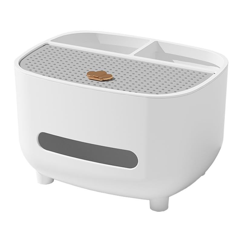 Kuber Industries Tissue Paper Box with Storage|Tissue Holder Dispenser for Bathroom, Car|White