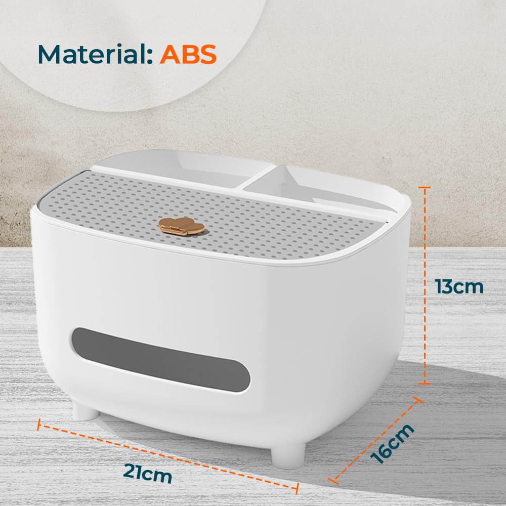 Kuber Industries Tissue Paper Box with Storage|Tissue Holder Dispenser for Bathroom, Car|White