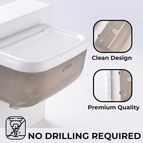 Kuber Industries Tissue Paper Holder & Storage Shelf|Premium ABS|Multipurpose Kitchen & Bathroom Organizer|Easy To Install|Durable & Sturdy|Clean & Minimalist Design|TPH001|Black