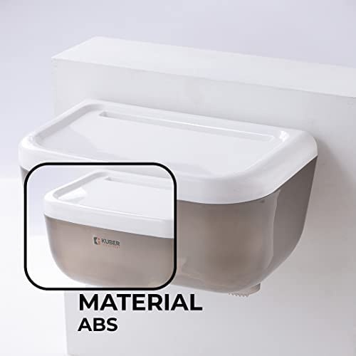 Kuber Industries Tissue Paper Holder & Storage Shelf|Premium ABS|Multipurpose Kitchen & Bathroom Organizer|Easy To Install|Durable & Sturdy|Clean & Minimalist Design|TPH001|Black