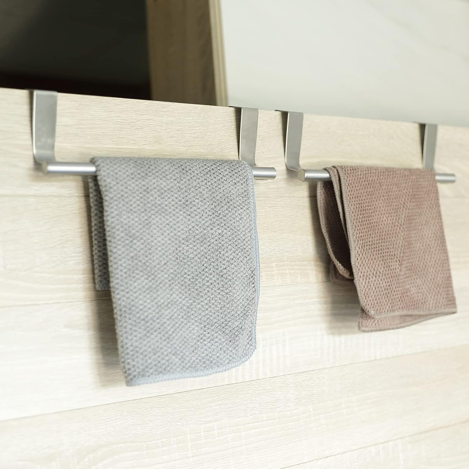 Kuber Industries Tissue Paper Holder|Wall Mounted Napkin Holder For Bathroom|Multipurpose Cloth & Tissue Paper Holder|Stainless Steel|Easy Installation|Pack of 2|Grey