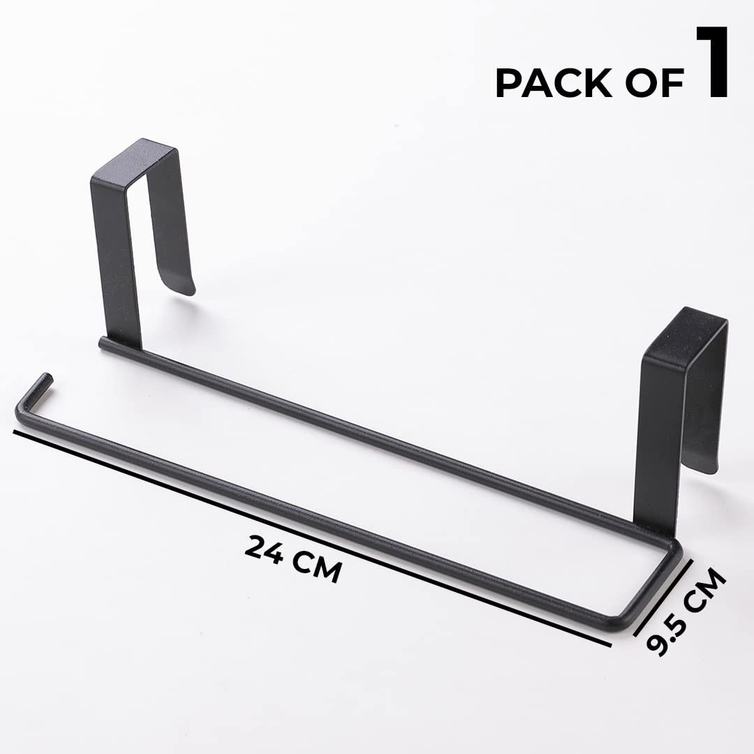 Kuber Industries Tissue Paper Holder|Wall Mounted Napkin Holder For Bathroom|Multipurpose Cloth & Tissue Paper Holder|Iron Spray Build|Easy Installation|Bathroom & Kitchen Organizer|ZT-3120(B)|Black