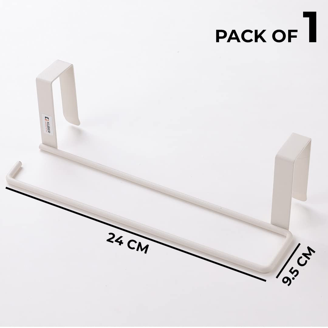 Kuber Industries Tissue Paper Holder|Wall Mounted Napkin Holder For Bathroom|Multipurpose Cloth & Tissue Paper Holder|Iron Spray Build|Easy Installation|Bathroom & Kitchen Organizer|ZT-3120(W)|White