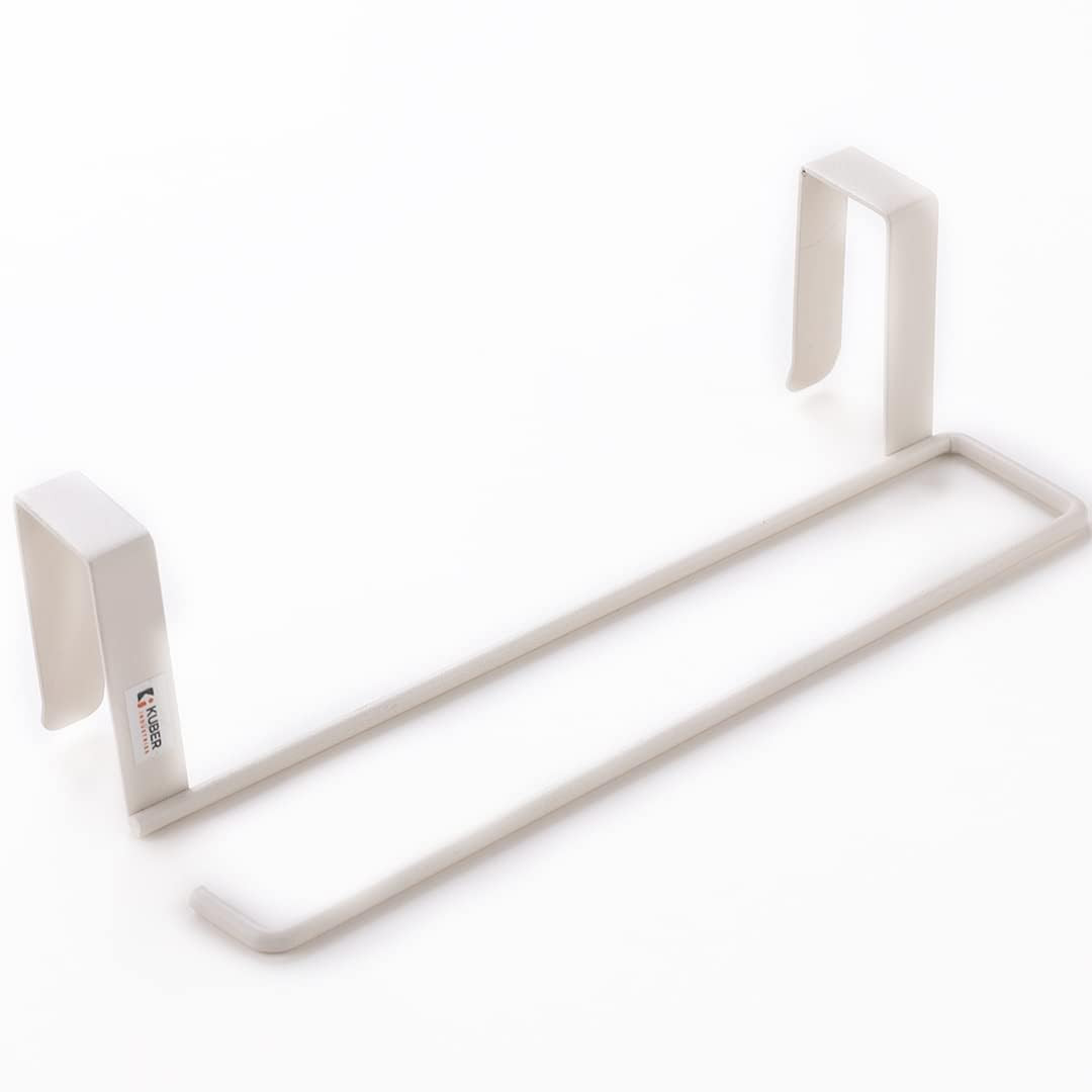 Kuber Industries Tissue Paper Holder|Wall Mounted Napkin Holder For Bathroom|Multipurpose Cloth & Tissue Paper Holder|Iron Spray Build|Easy Installation|Bathroom & Kitchen Organizer|ZT-3120(W)|White