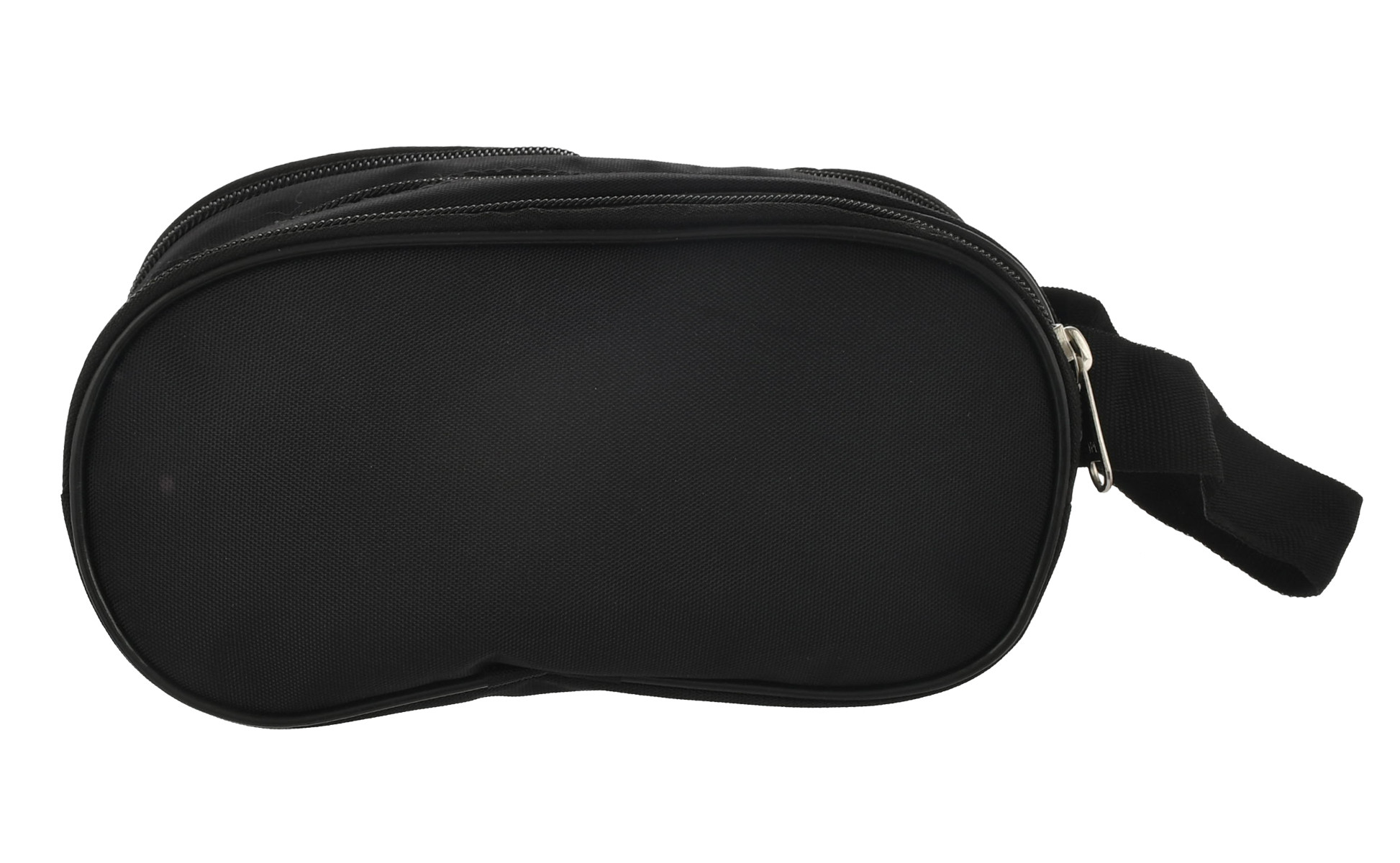 Kuber Industries Toilerty bag, Shaving Kit, Cosmetic Bag For Travel Accessories With 3 Zipper Comparments & Carrying Strip (Black)-HS43KUBMART26607