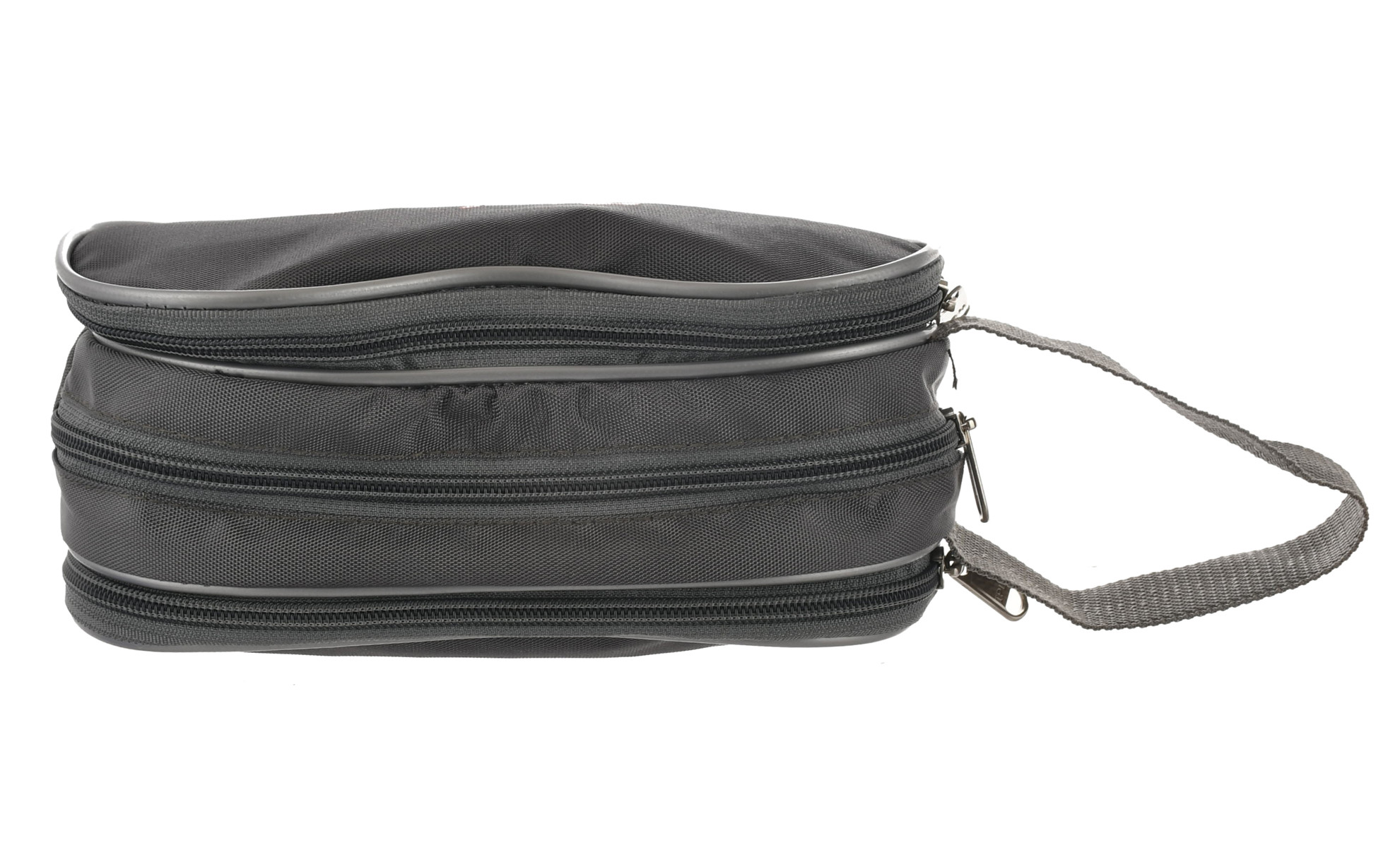 Kuber Industries Toilerty bag, Shaving Kit, Cosmetic Bag For Travel Accessories With 3 Zipper Comparments & Carrying Strip (Grey)-HS43KUBMART26611