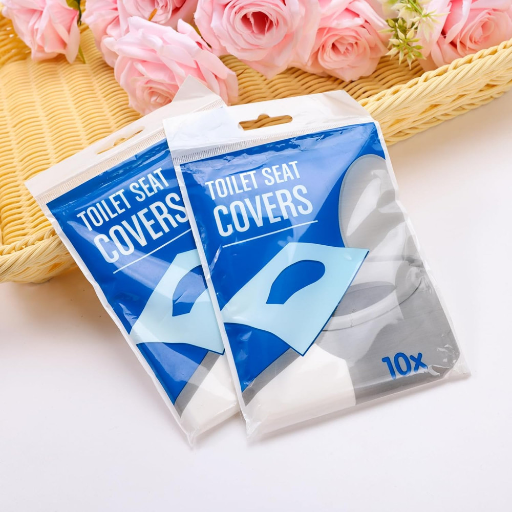 Kuber Industries Toilet Seat Covers Disposable|Western Toilet Seat Cover|Use &amp; Throw, Portable|Pack of 20| (White)