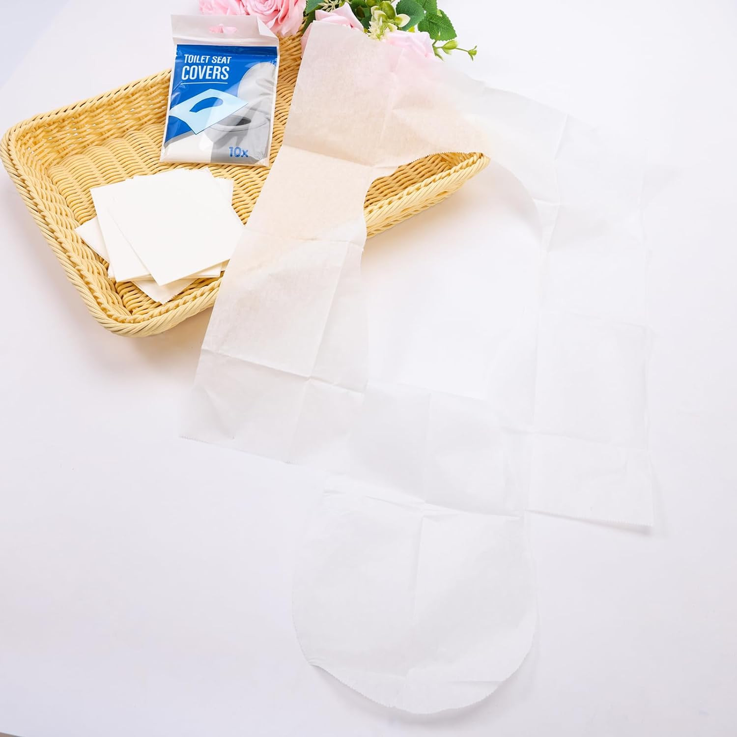 Kuber Industries Toilet Seat Covers Disposable|Western Toilet Seat Cover|Use & Throw, Portable|Pack of 20| (White)