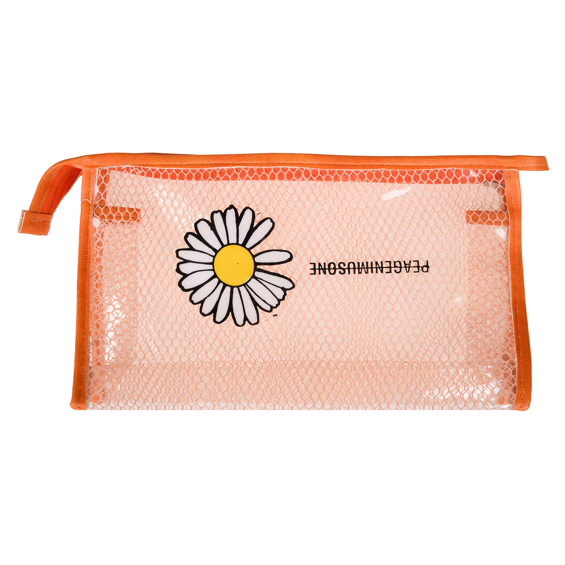 Kuber Industries Toiletry Pouch | Cosmetic Makeup Pouch | Vanity Pouch for Woman | Makeup Accessories Pouch | Transparent Net Pouch | Sunflower-Cosmetic Pouch | Pack of 3 | Multi