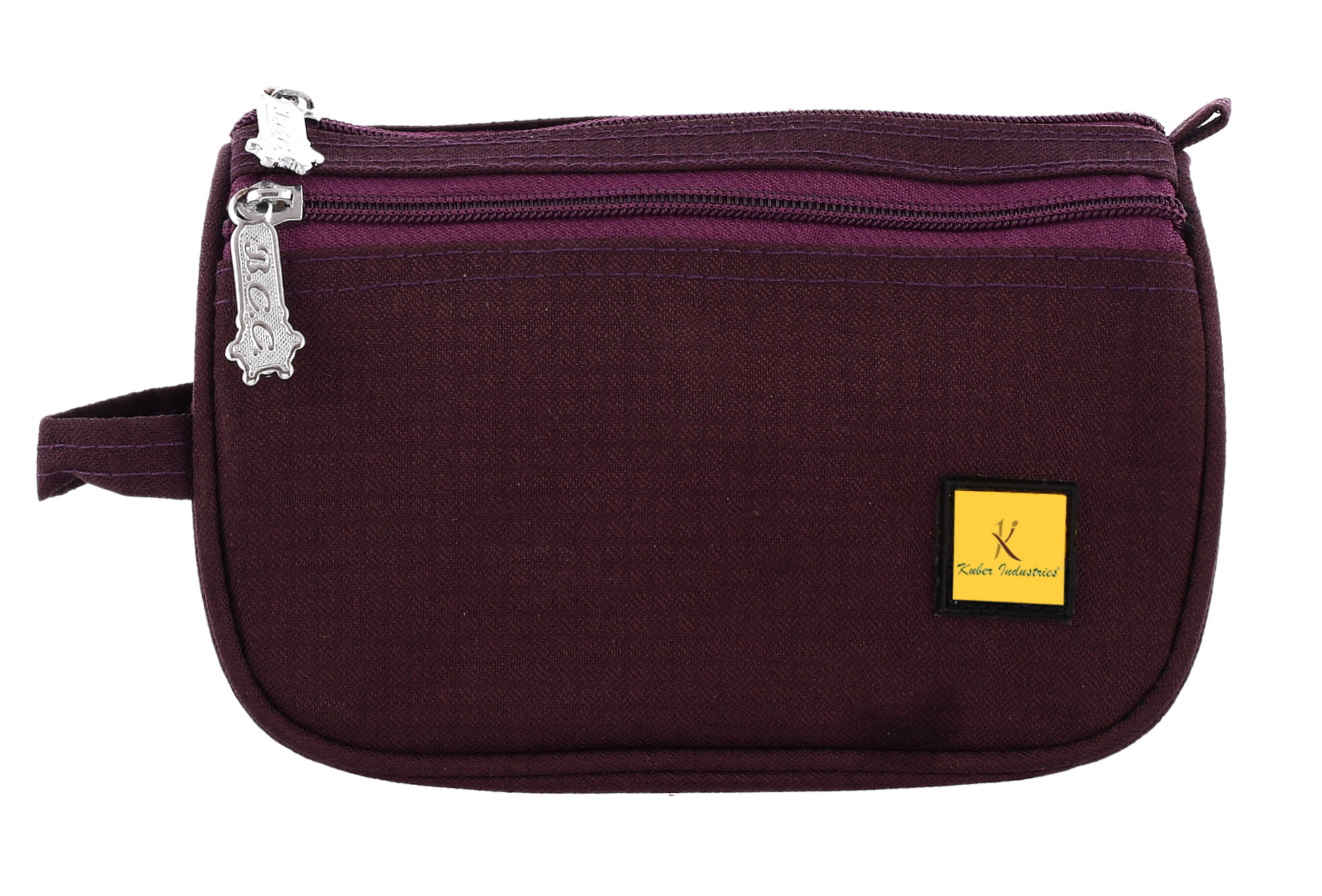 Kuber Industries Toiletry Travel Bags Shaving Kit/Pouch/Bag for Men and Women With 2 Main Compartment (Set Of 2,Wine)-KUBMRT11930