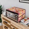 Top Microwave Cover With 4 Storage Pockets | Otg Oven Accessories for Durable &amp; Dustroof Kitchen Decor | Fruits Print - Colorful