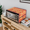 Top Microwave Cover With 4 Storage Pockets | Otg Oven Accessories for Durable &amp; Dustroof Kitchen Decor | Leaf Red