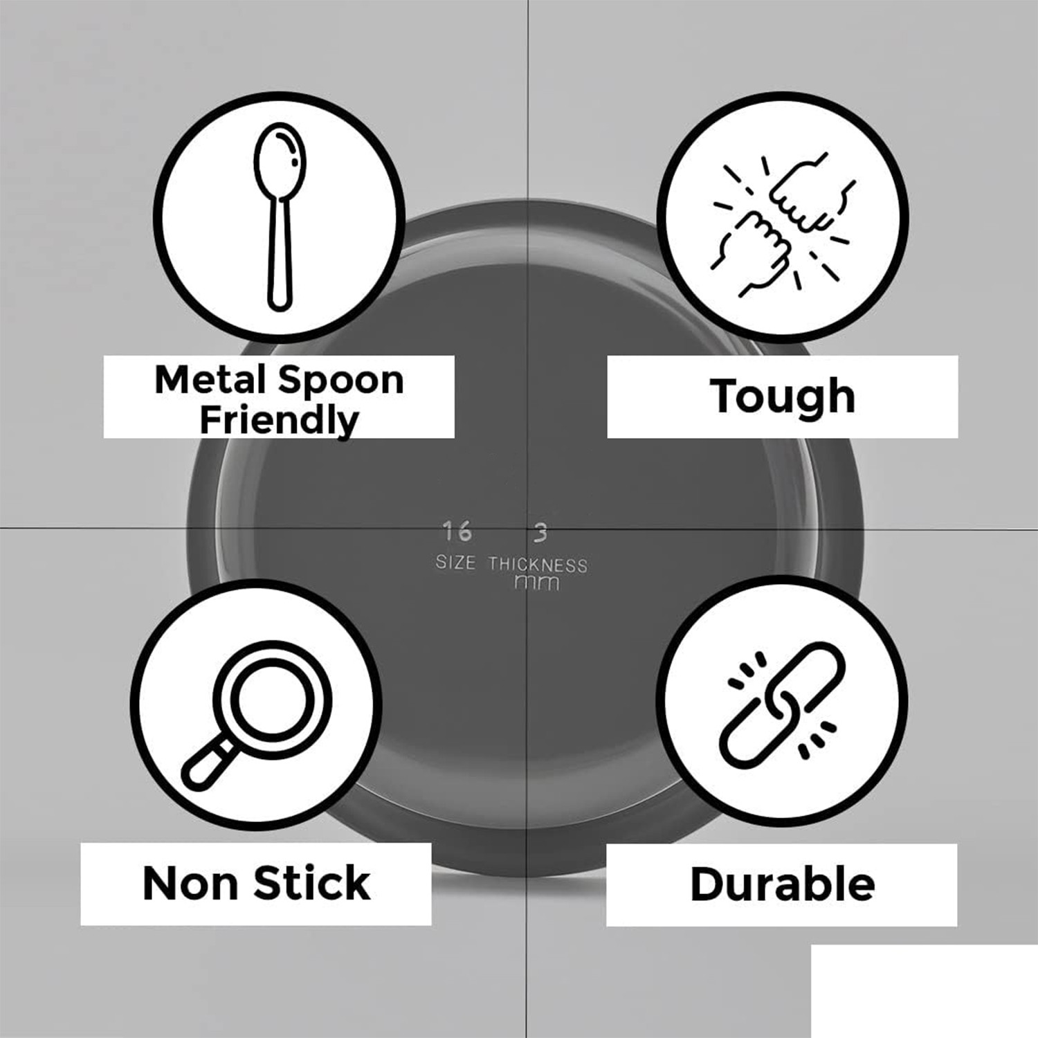 Kuber Industries Tope | Hard Anodized Patila | Non-Stick Tope | Heat Surround Cooking | Stove & Induction Cookware | Extra Deep Tope | Tope Kitchen Orgainzer | 3 Ltr | Silver
