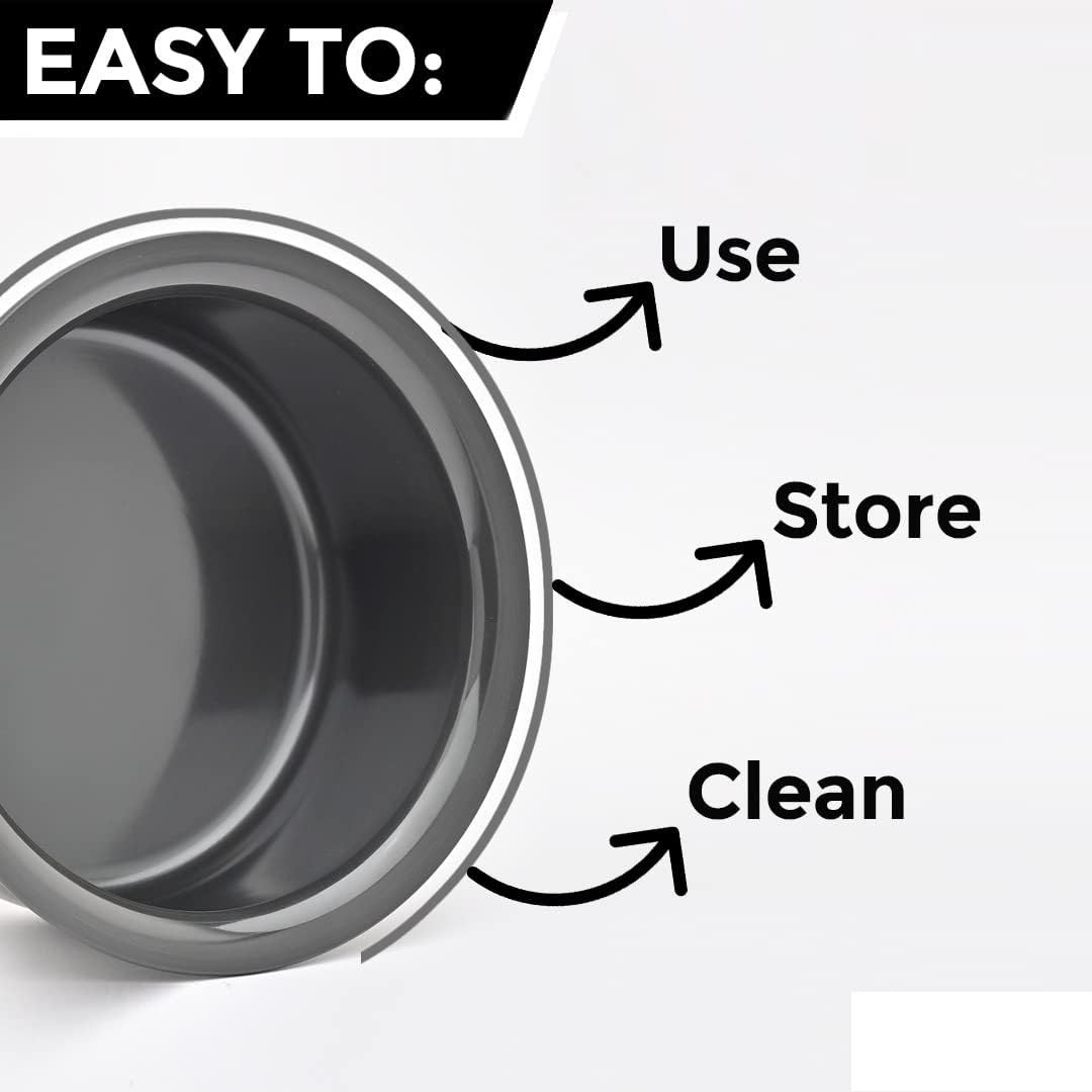 Kuber Industries Tope | Hard Anodized Patila | Non-Stick Tope | Heat Surround Cooking | Stove & Induction Cookware | Extra Deep Tope | Tope Kitchen Orgainzer | 1.6 Ltr | Silver