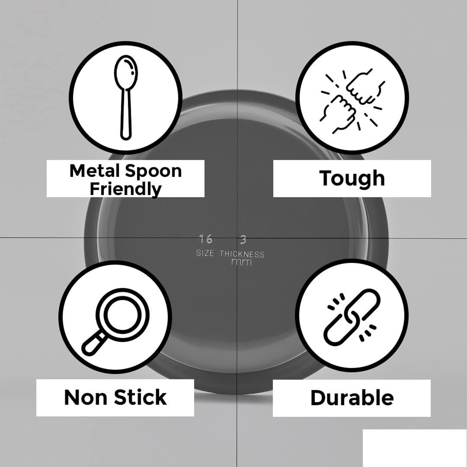 Kuber Industries Tope | Hard Anodized Patila | Non-Stick Tope | Heat Surround Cooking | Stove & Induction Cookware | Extra Deep Tope | Tope Kitchen Orgainzer | 2.3 Ltr | Silver