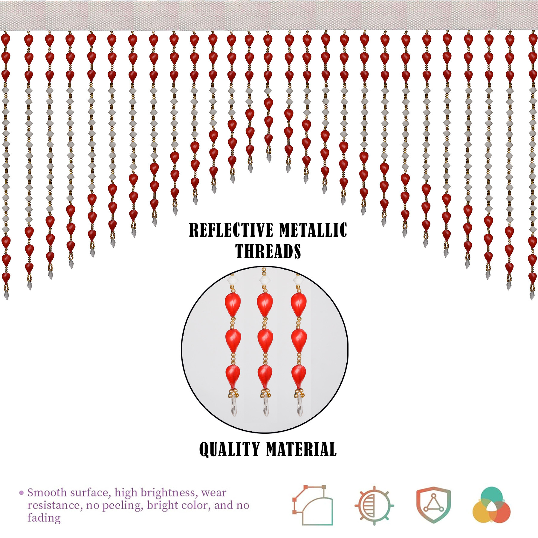 Kuber Industries Toran  Beads Bandarwal Toran  Bandarwal for Home Dcor  Diwali Door Toran  Wall Hanging Bandarwal for Pooja Room  Red Chips Toran  White