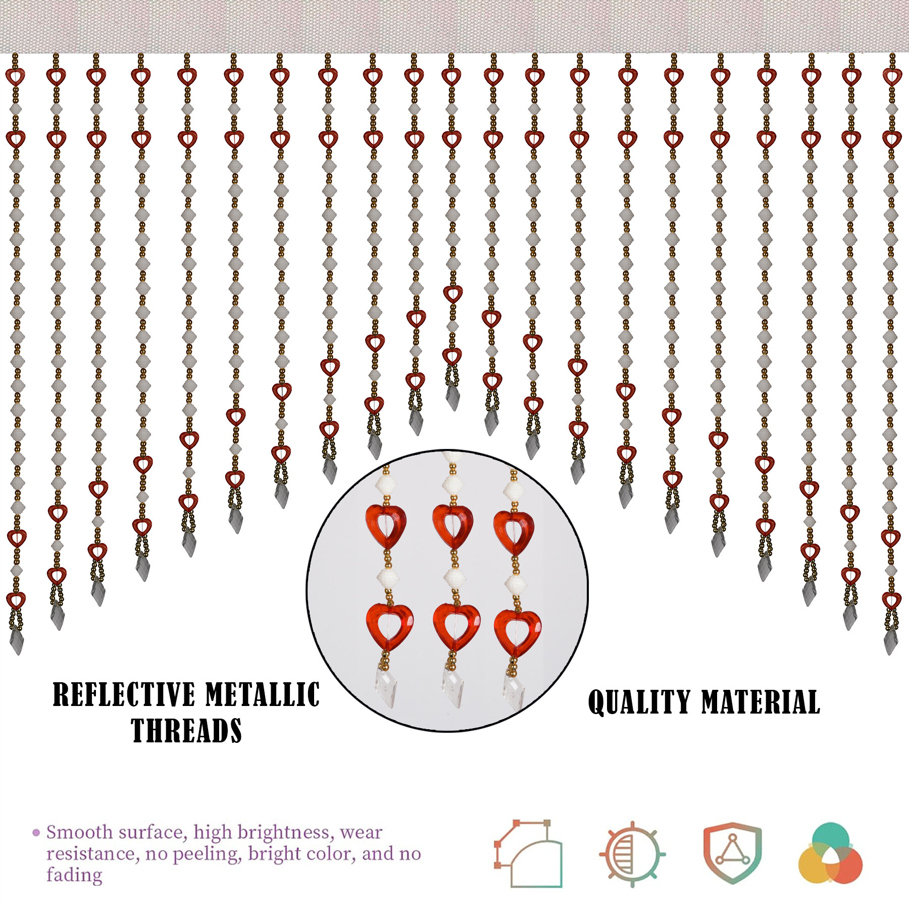 Kuber Industries Toran  Beads Bandarwal Toran  Bandarwal for Home Dcor  Diwali Door Toran  Wall Hanging Bandarwal for Pooja Room  Red Heart Toran  White