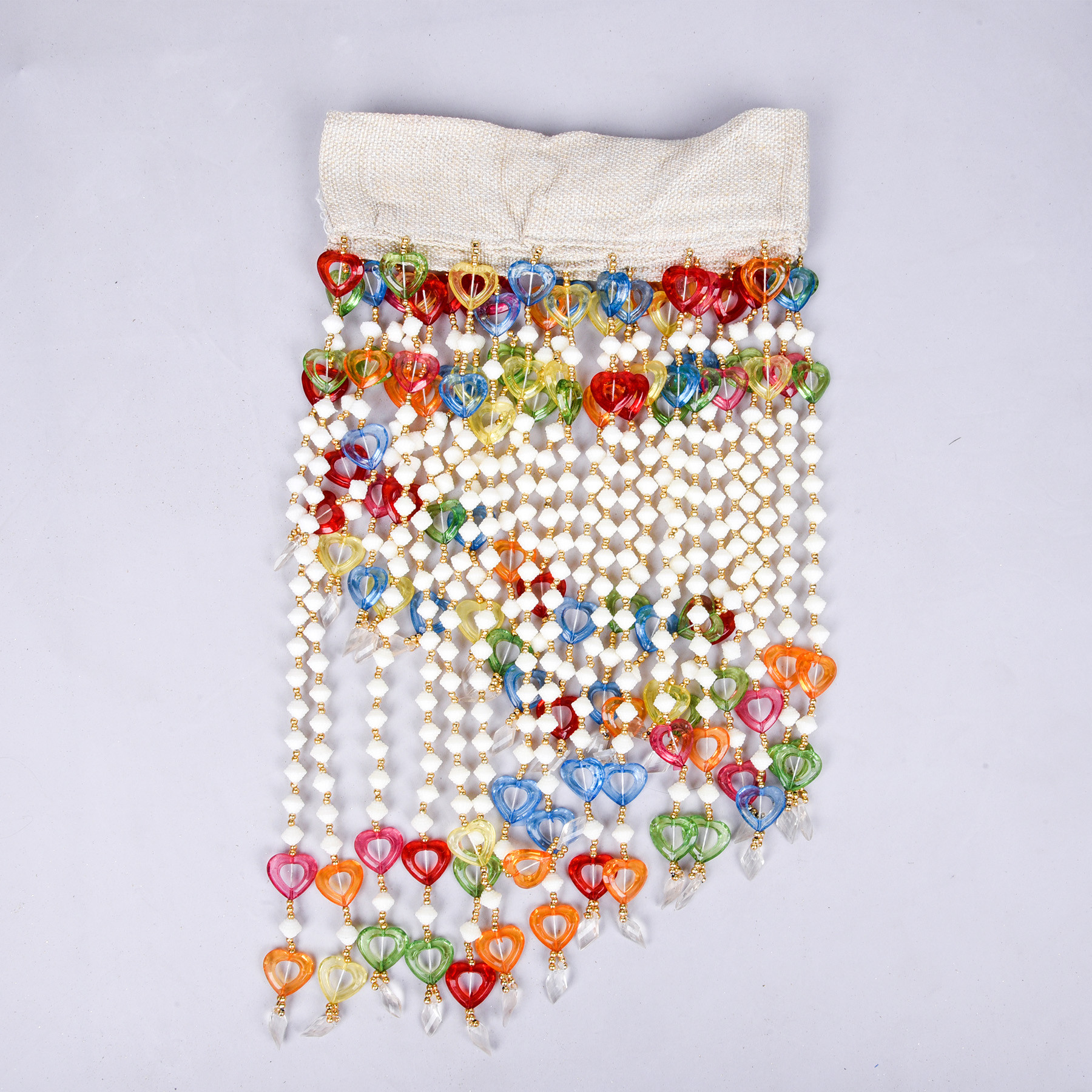 Kuber Industries Toran  Beads Bandarwal Toran  Bandarwal for Home Dcor  Diwali Door Toran  Wall Hanging Bandarwal for Pooja Room  Multi Heart Toran  White