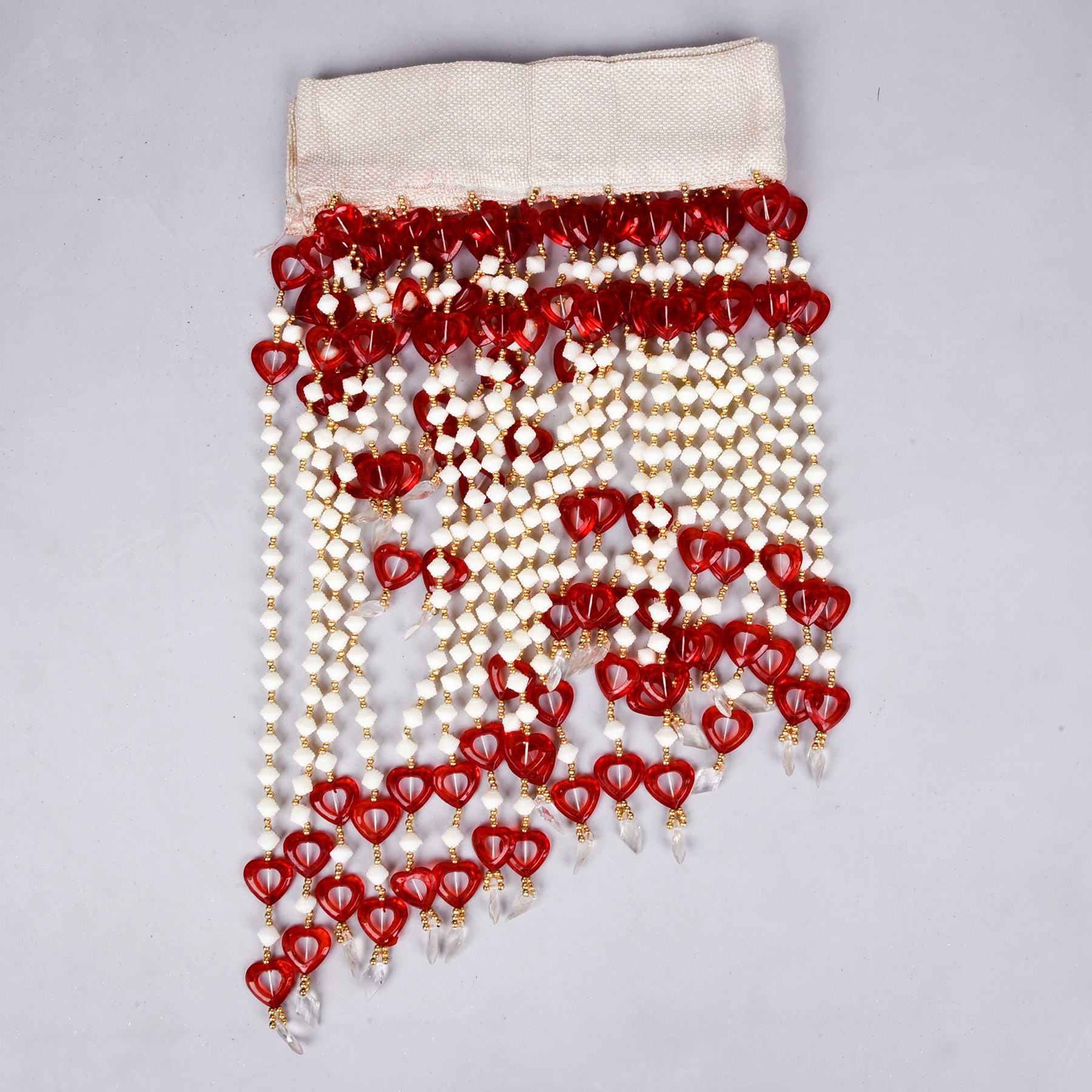 Kuber Industries Toran  Beads Bandarwal Toran  Bandarwal for Home Dcor  Diwali Door Toran  Wall Hanging Bandarwal for Pooja Room  Red Heart Toran  White