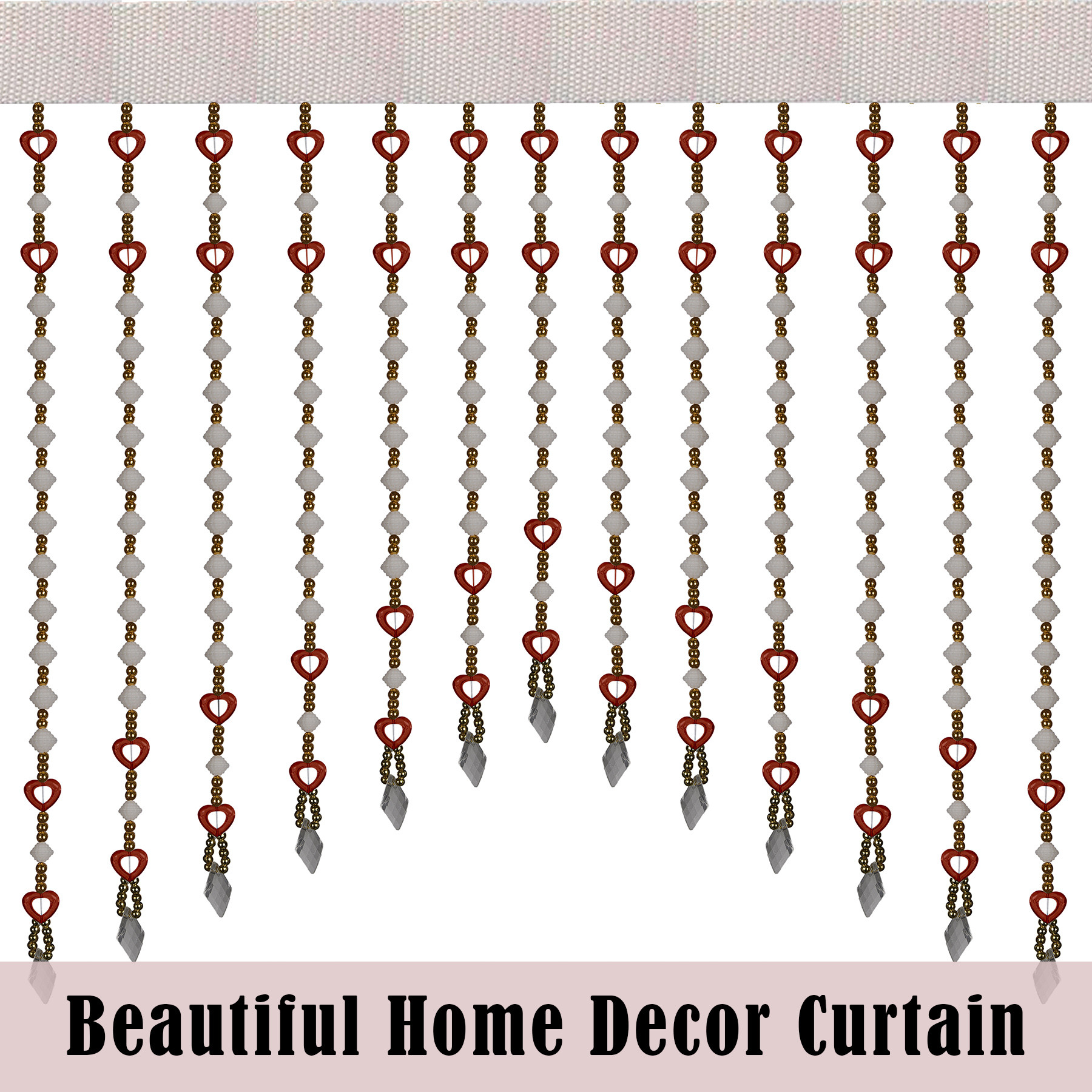 Kuber Industries Toran  Beads Bandarwal Toran  Bandarwal for Home Dcor  Diwali Door Toran  Wall Hanging Bandarwal for Pooja Room  Red Heart Toran  White