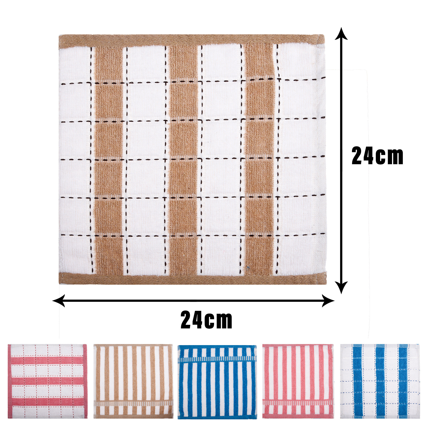 Kuber Industries Towel Handkerchief | Cotton Face Towel | Face Towel | Sweat Absorbent Handkerchief | Unisex Mix Lining Hanky | Face Towel Hankies |Multicolor