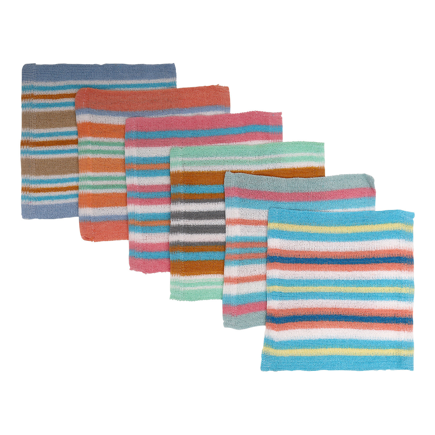 Kuber Industries Towel Handkerchief | Cotton Face Towel | Face Towel | Sweat Absorbent Handkerchief | Unisex Multi Lining Hanky | Face Towel Hankies | Set of 6 | Multicolor