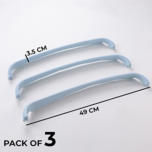 Kuber Industries Towel Hanger for Bathroom | Wall Mounted Cloth Hanger | Self-Adhesive DIY Installation | Bathroom & Kitchen Organizer| Pack of 3 | Blue Towel Rack | Space-Saving Hanging Solution