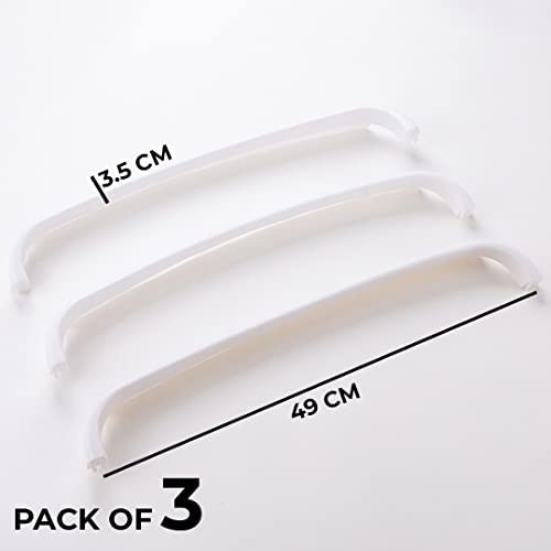 Kuber Industries Towel Hanger for Bathroom|Wall Mounted Cloth Hanger|Multipurpose Cloth & Napkin Holder|Premium PP Material|Self-Adhesive DIY Installation|Pack of 3|White