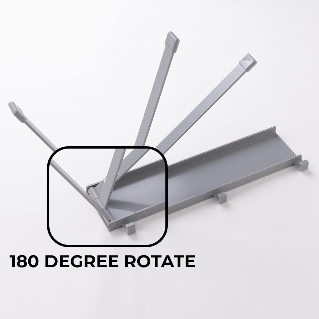 Kuber Industries Towel Holder Set|3 180 Degree Rotation Bars|Premium Quality PP|Self-Adhesive DIY Installation|Multi-Purpose Bathroom & Kitchen Towel Holder|Minimalist Bathroom Accessories|A3027|Grey