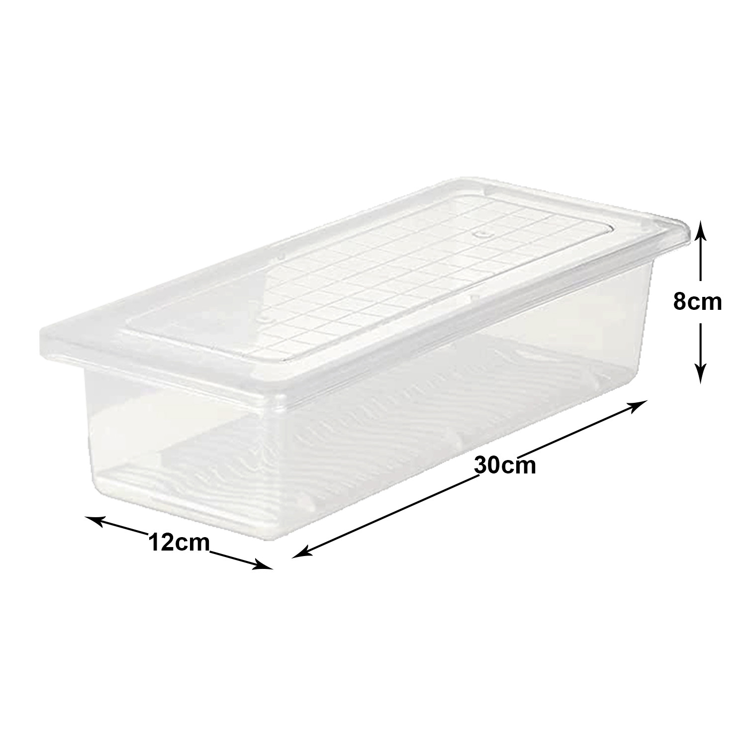 Kuber Industries Tranasparent Plastic Fridge/Refrigerator Food Storage Container With Drain Plate & Lid- (White)-45KM041