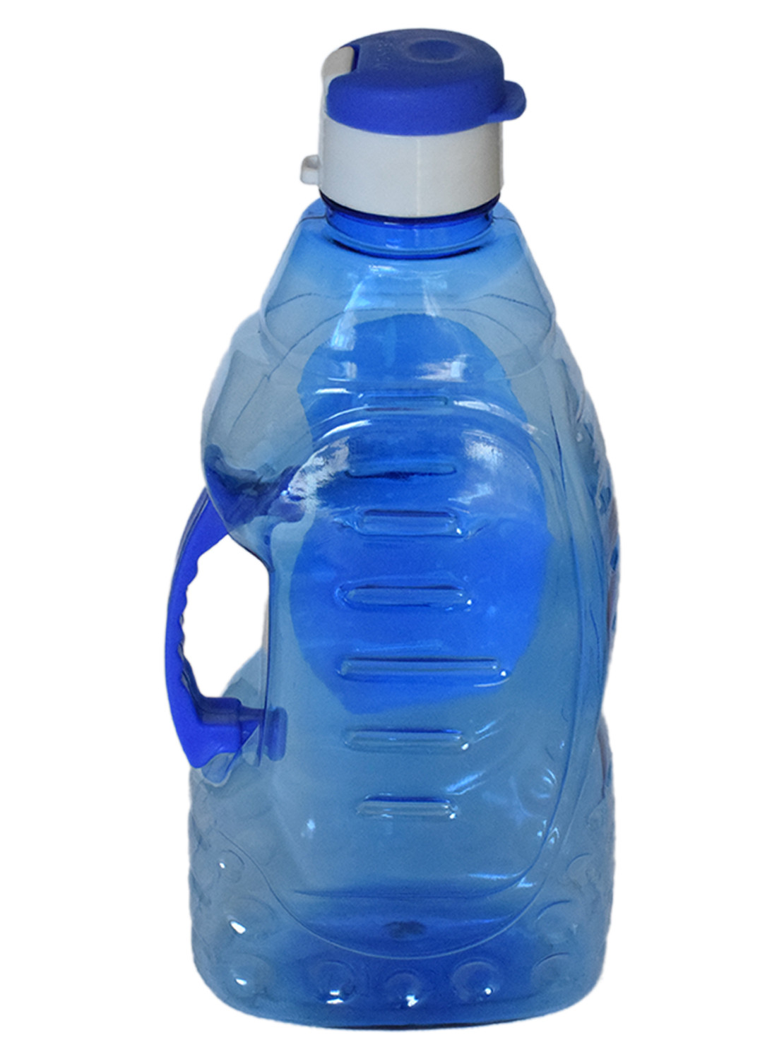 Kuber Industries Tranasparent Platic Water Bottle With Handle, 1500ml- Pack of 2 (Blue & Black)