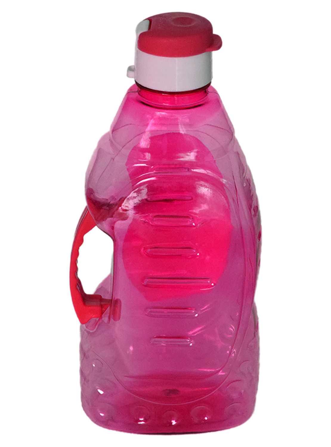 Kuber Industries Tranasparent Platic Water Bottle With Handle, 1500ml- Pack of 2 (Pink & Black)
