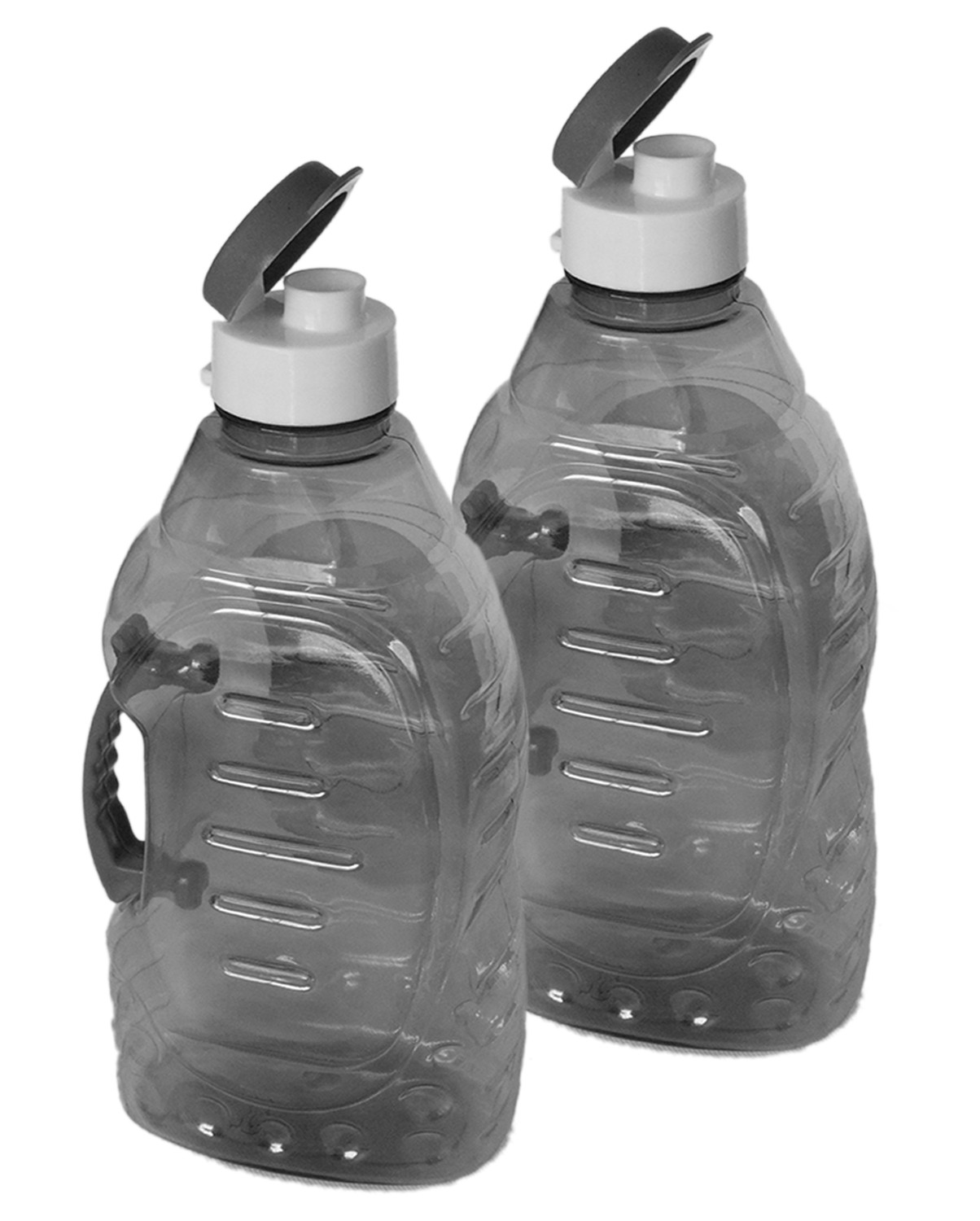 Kuber Industries Tranasparent Platic Water Bottle With Handle, 1500ml (Black)