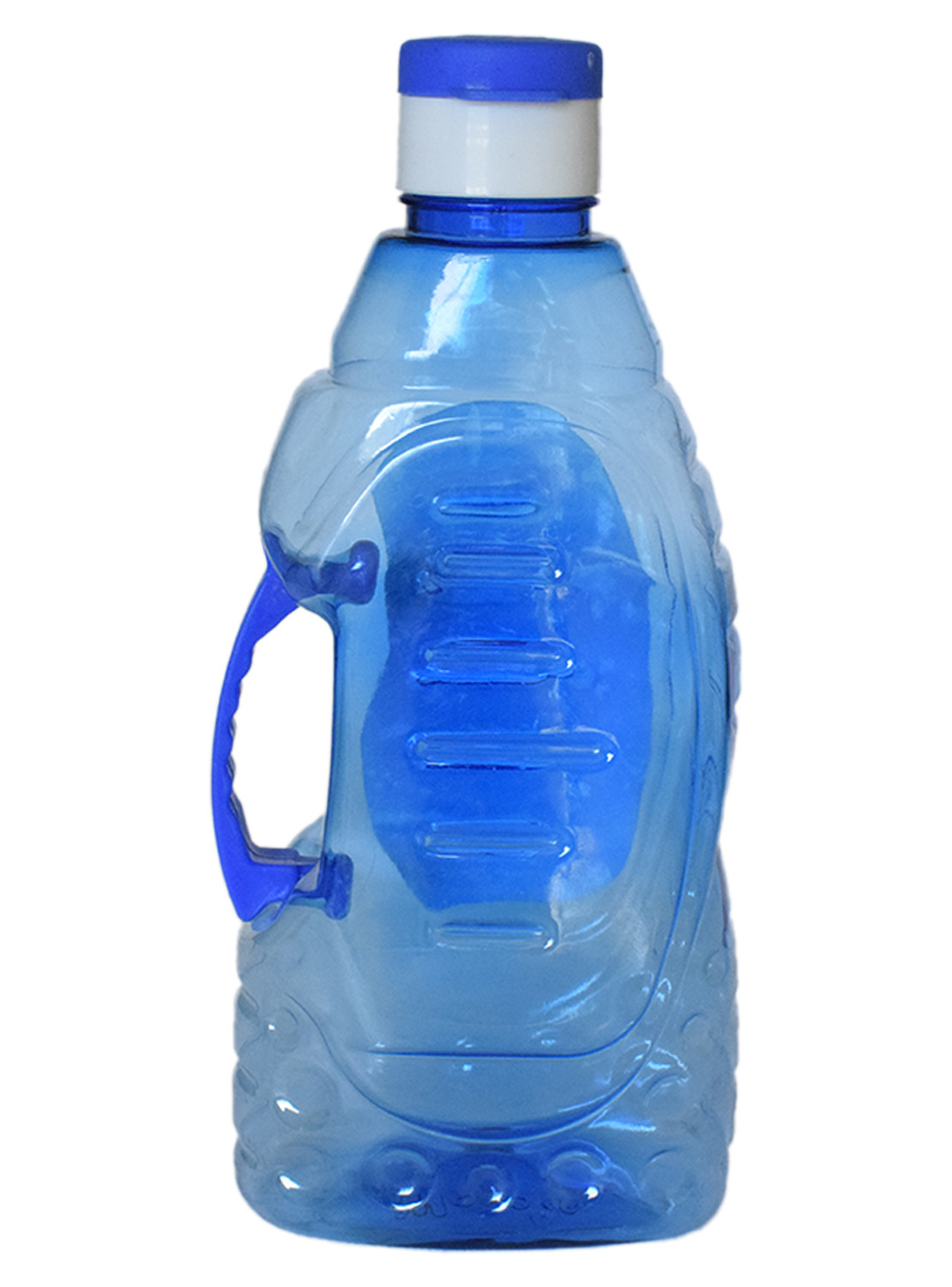 Kuber Industries Tranasparent Platic Water Bottle With Handle, 1500ml (Blue)