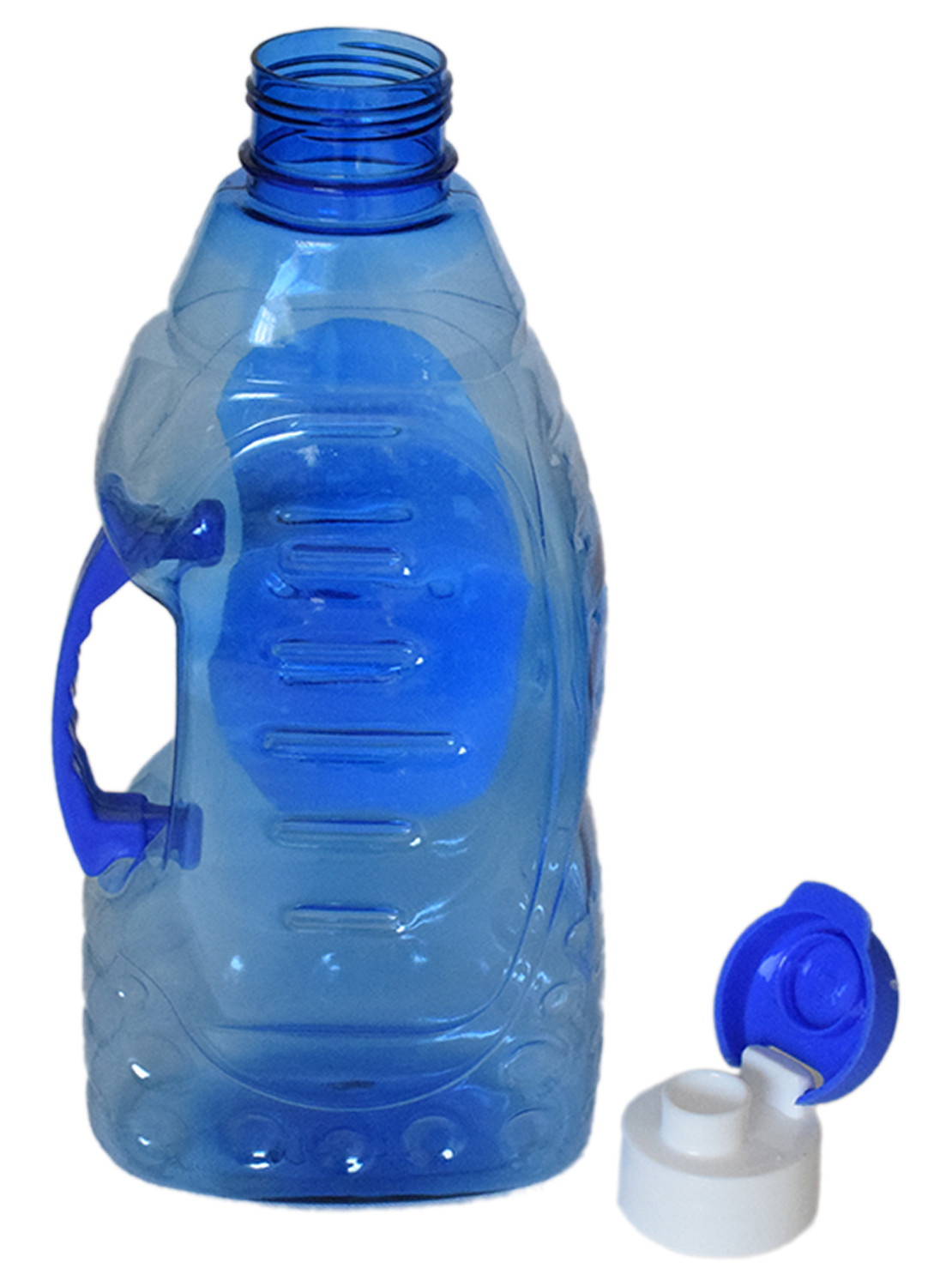 Kuber Industries Tranasparent Platic Water Bottle With Handle, 1500ml (Blue)