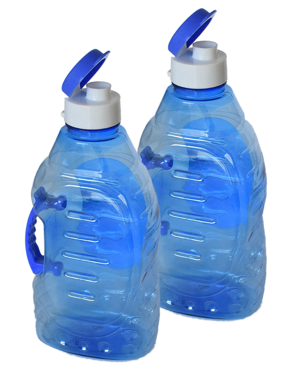 Kuber Industries Tranasparent Platic Water Bottle With Handle, 1500ml (Blue)