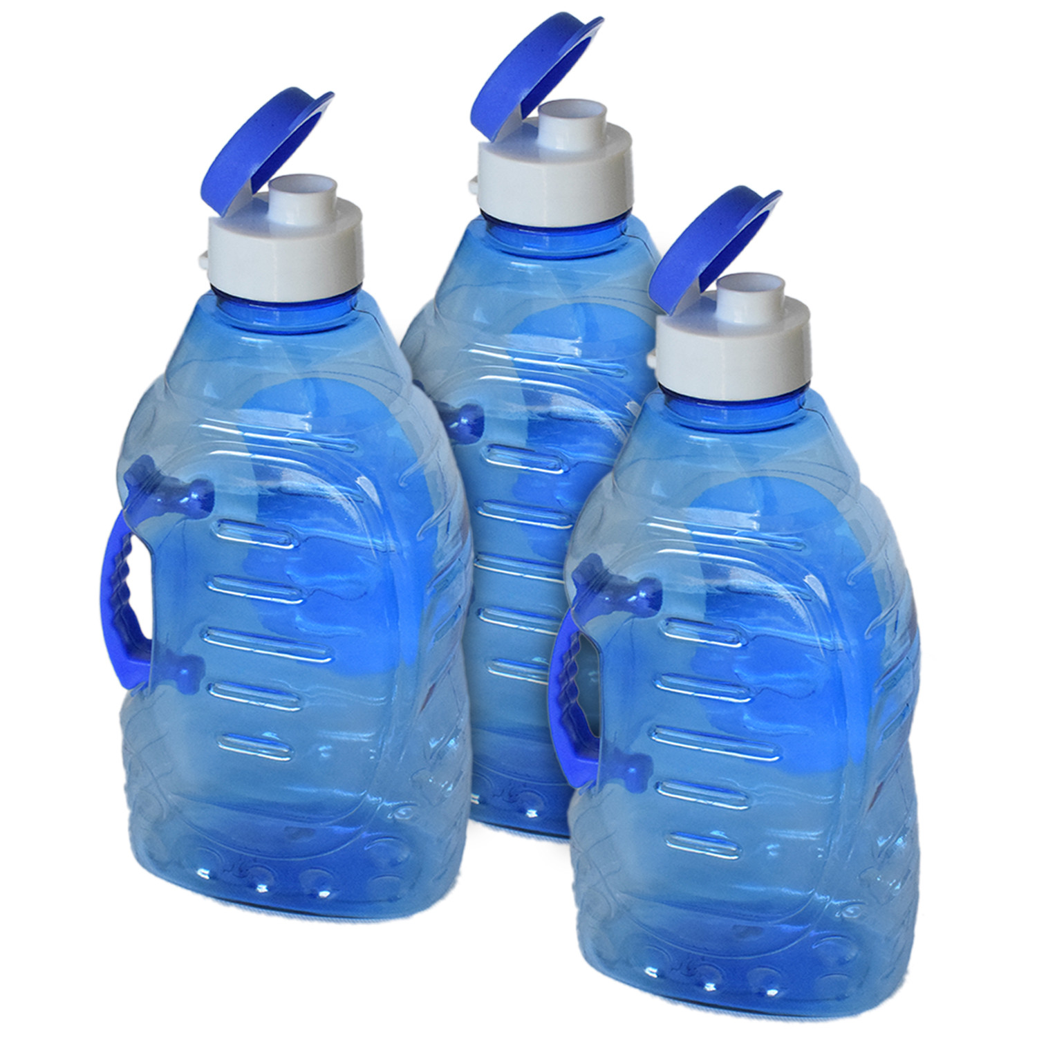 Kuber Industries Tranasparent Platic Water Bottle With Handle, 1500ml (Blue)