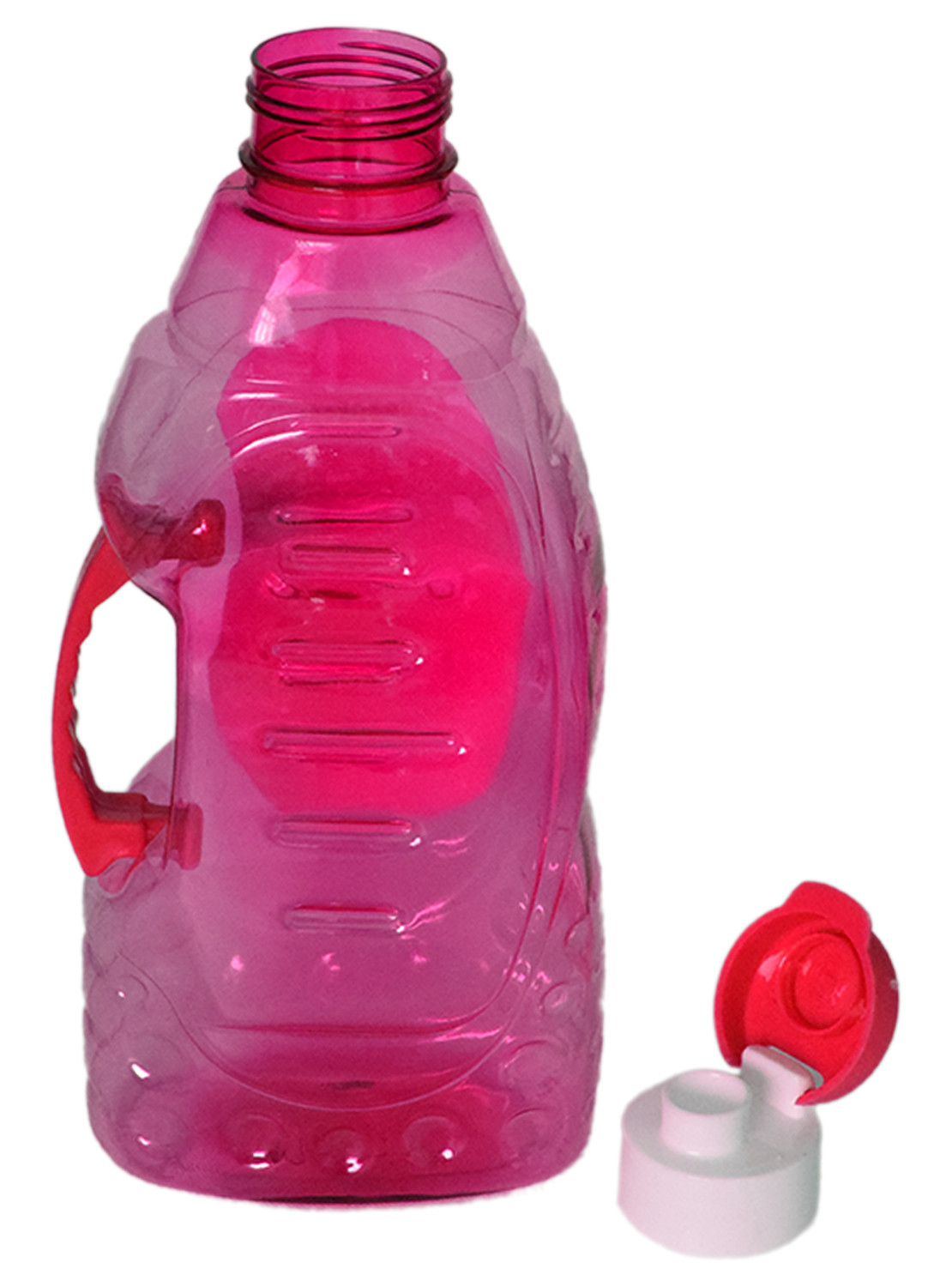 Kuber Industries Tranasparent Platic Water Bottle With Handle, 1500ml (Pink)