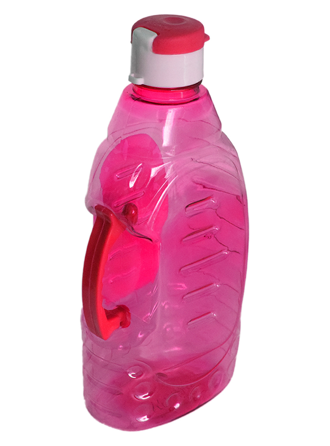 Kuber Industries Tranasparent Platic Water Bottle With Handle, 1500ml (Pink)
