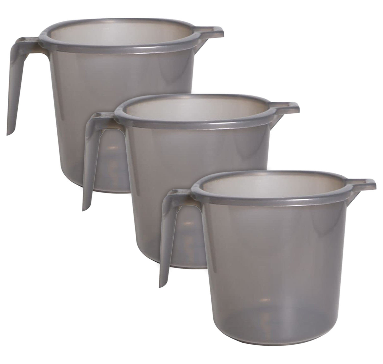 Kuber Industries Tranasparent Small Plastic Bathroom Mug, 1 Litre-(Black)