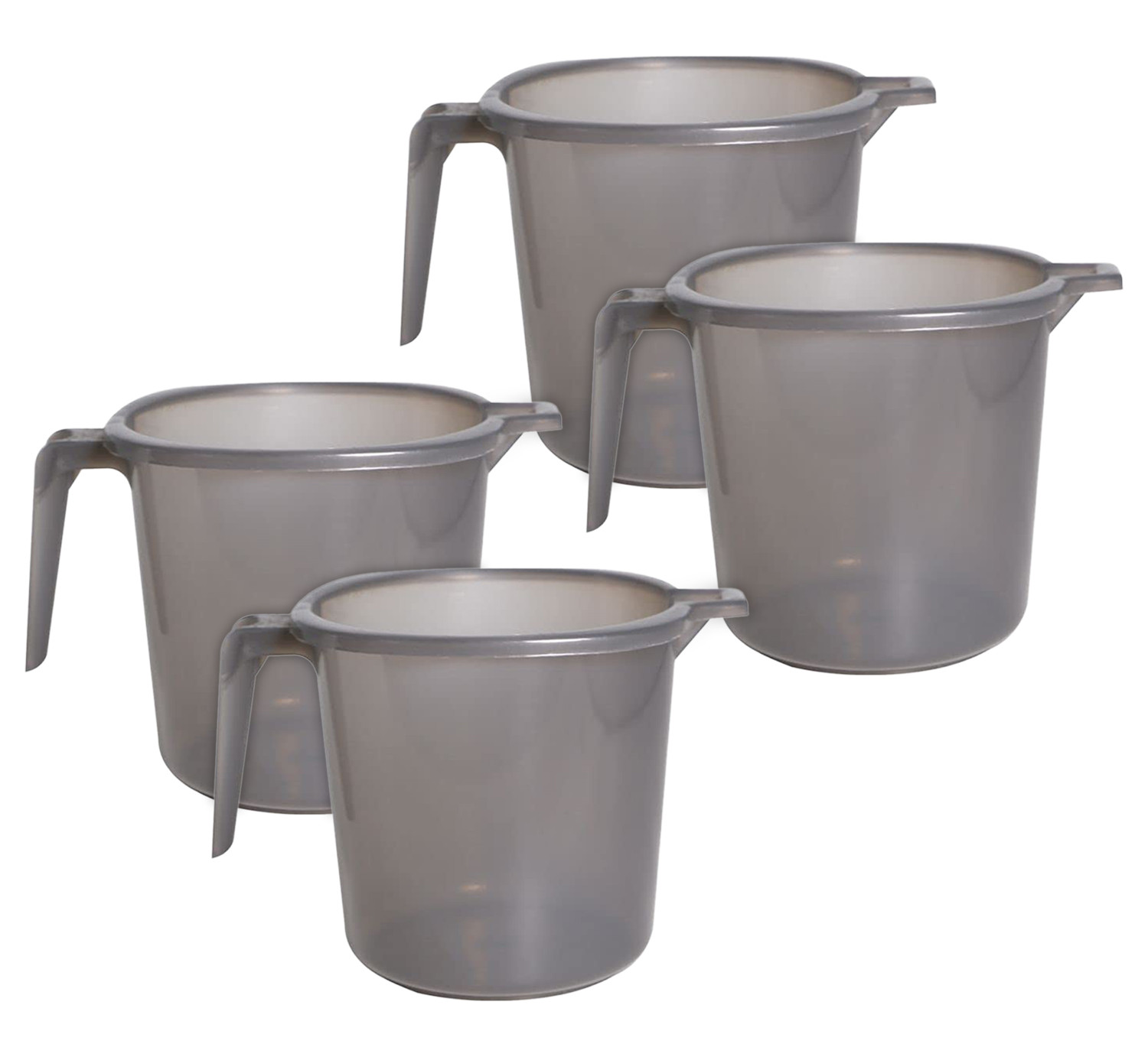 Kuber Industries Tranasparent Small Plastic Bathroom Mug, 1 Litre-(Black)